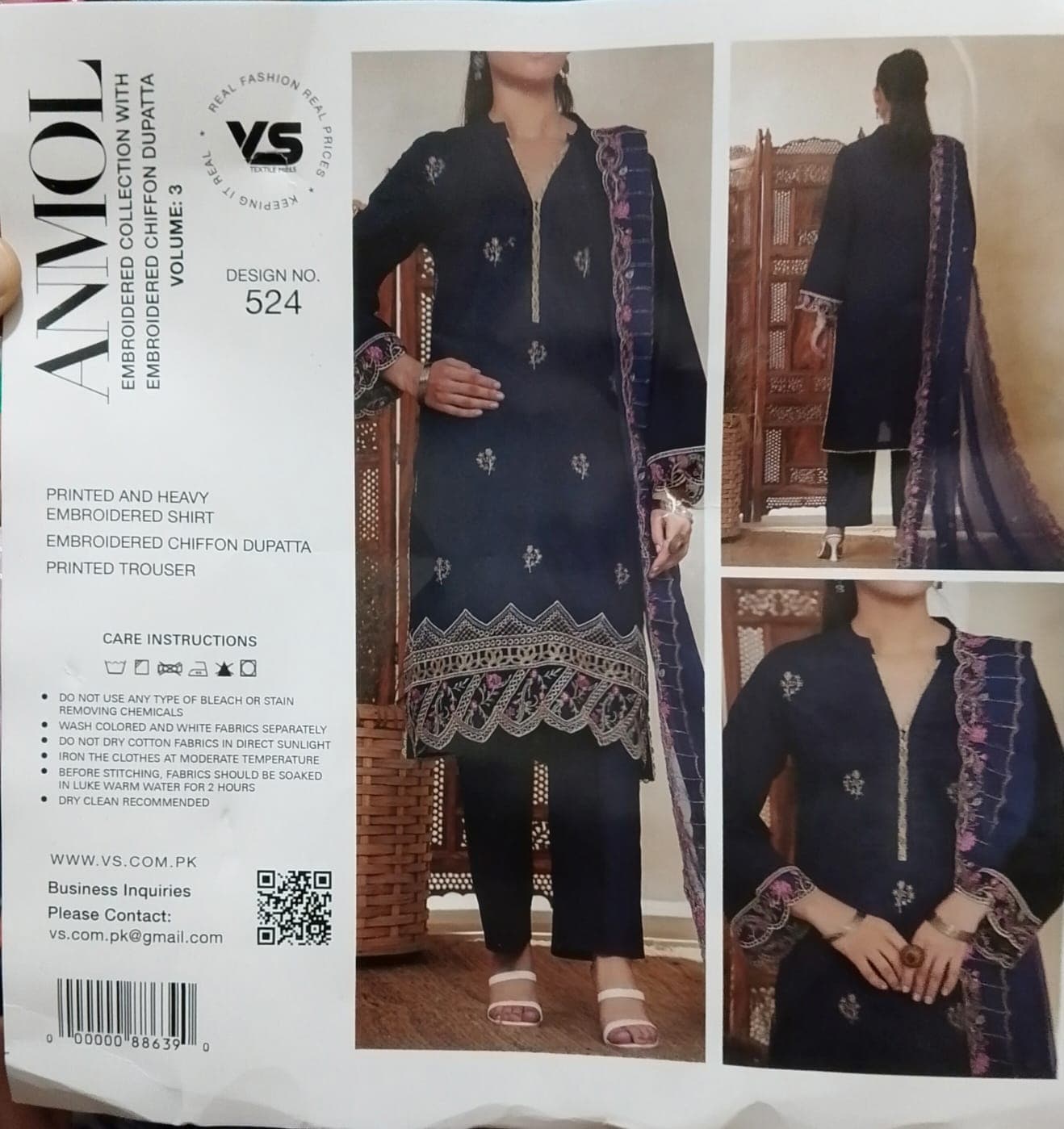 Anmol Embroidered Three Piece