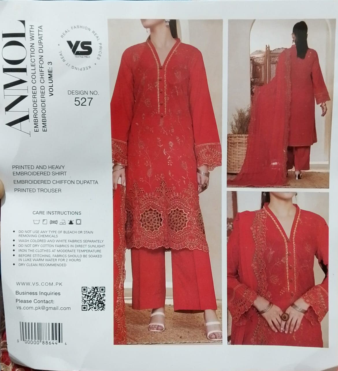 Anmol Embroidered Three Piece
